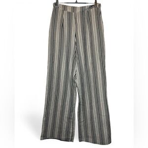Show Me Your Mumu Archie Women S Black‎ Cream Wide Linen Highway Stripe Trouser